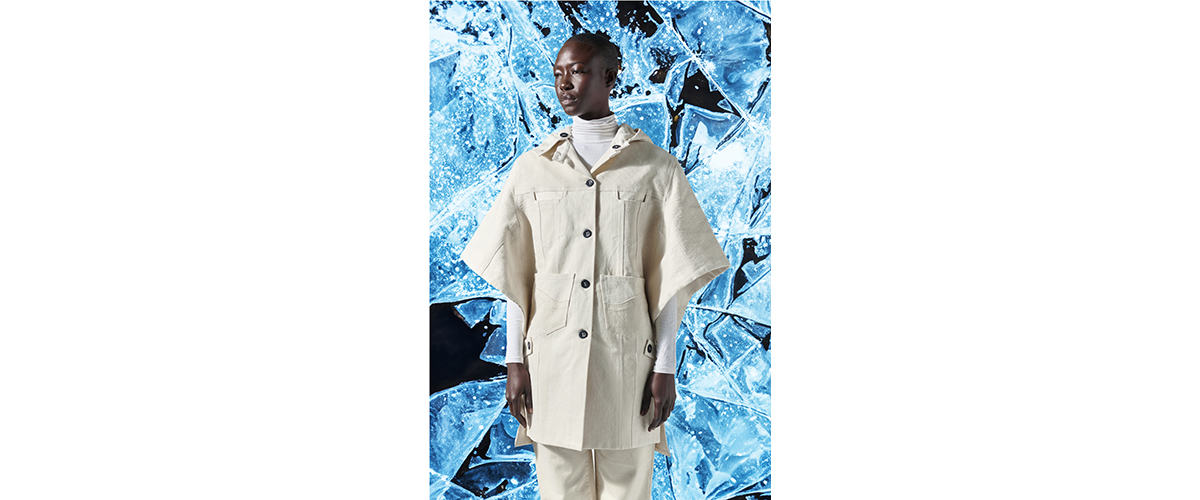 Glacial Jacket by Blue of a Kind for Glacial Threads: From Forests to Future Textiles project (© Cittadellarte).
